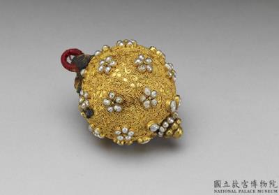 图片[2]-Gold overlay button inlaid with seed pearls, Qing dynasty, 18th-19th c., work of the Muslim regions-China Archive